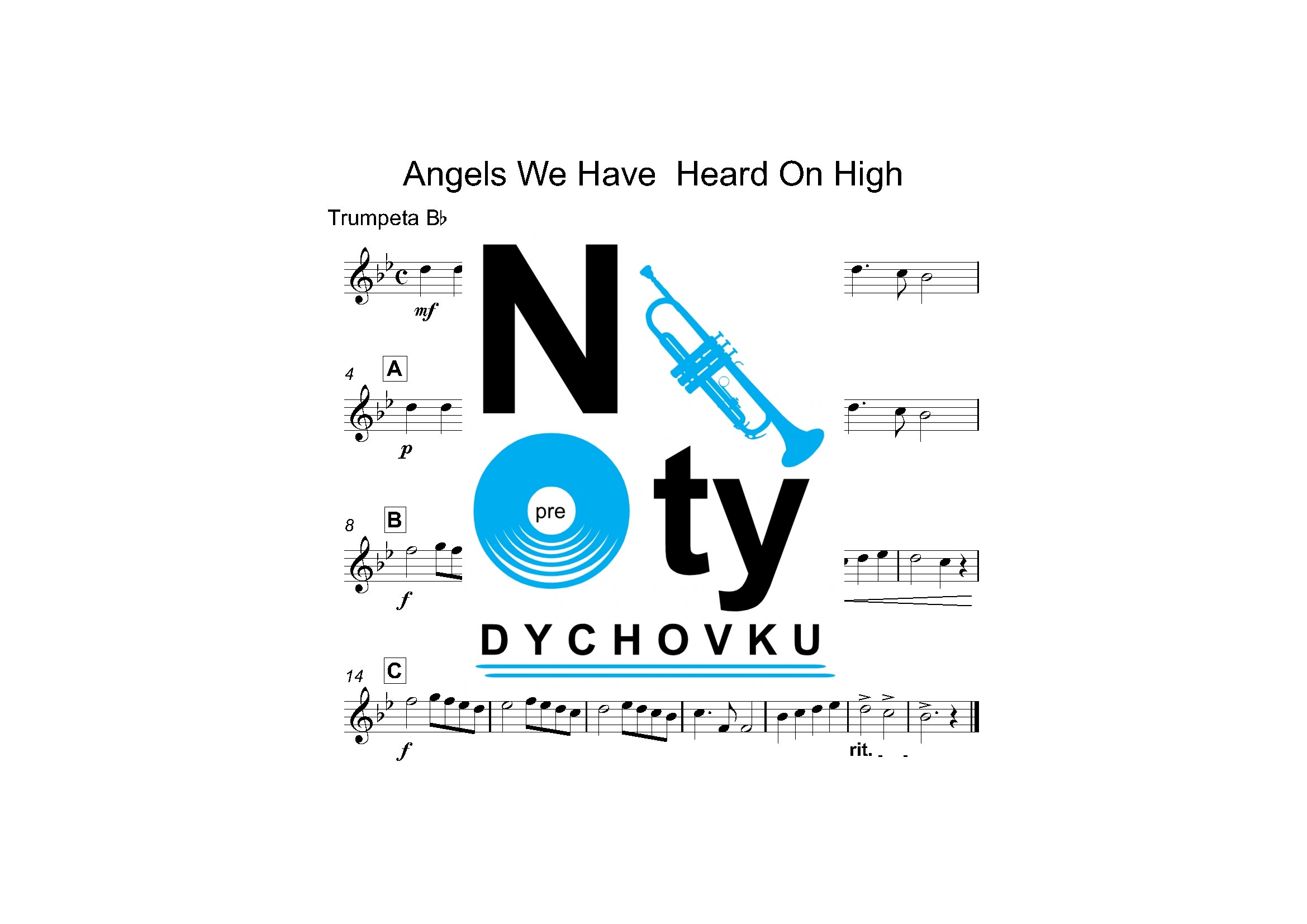 Angels We Have Heard On High noty kvarteto