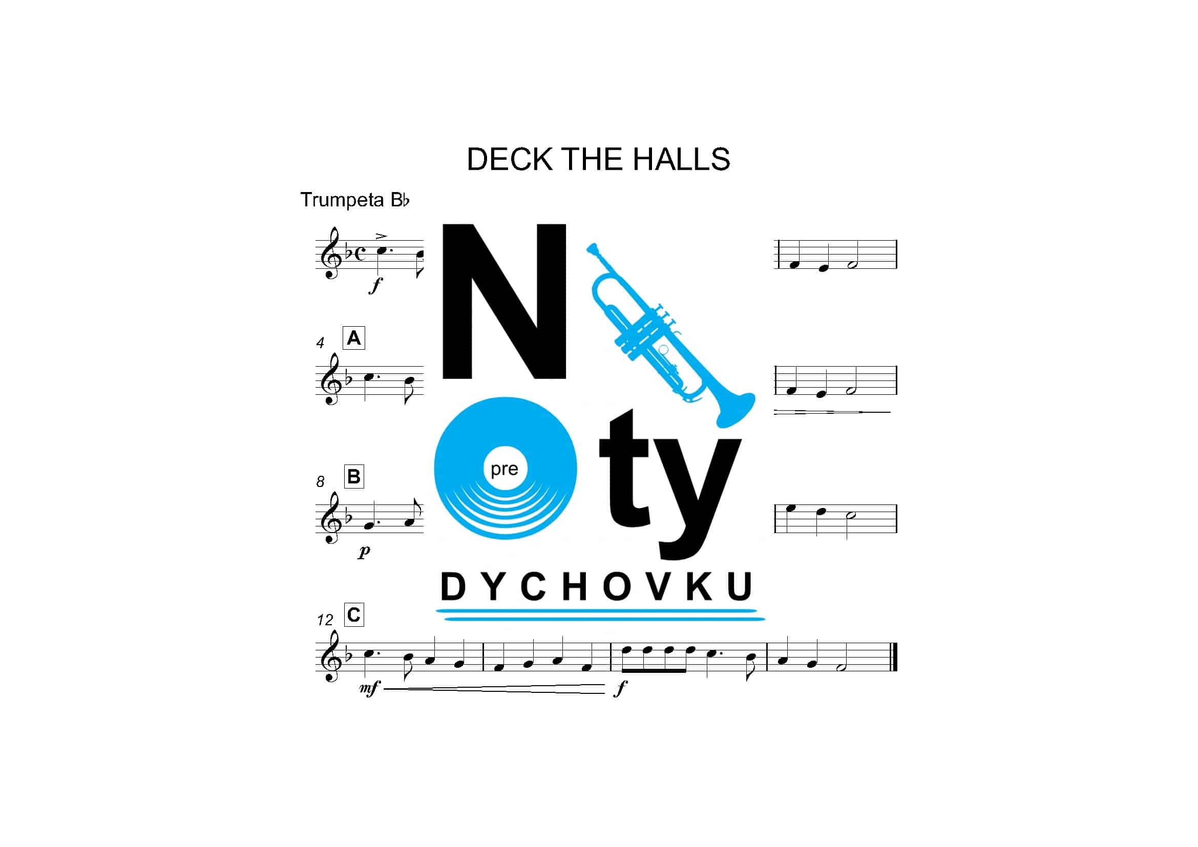 deck the halls noty kvarteto
